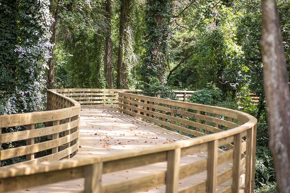 Wooded boardwalk supplied for The Thread